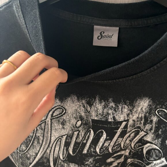 Saint Michael Cho Nirvana Reborn Loose Round Neck Unisex T-Shirt Black - Picture 4 of 4
